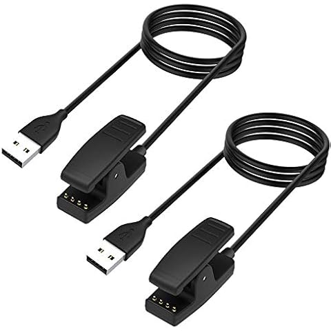 CAVN 2-Pack Charger Compatible with Garmin Lily/Forerunner 235 35 230 630 645 Music, 735XT, Approach G10 S20, Vivomove HR, Data Sync Charger Clip Charging Cable Accessories Cover