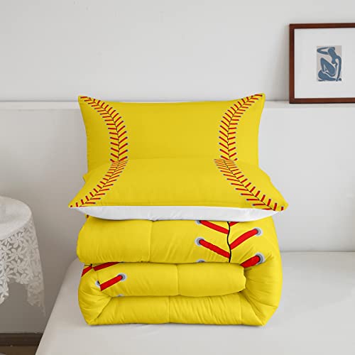 Image of Feelyou Softball Bedding Set King Size for Kids Boys Girls 3Pcs