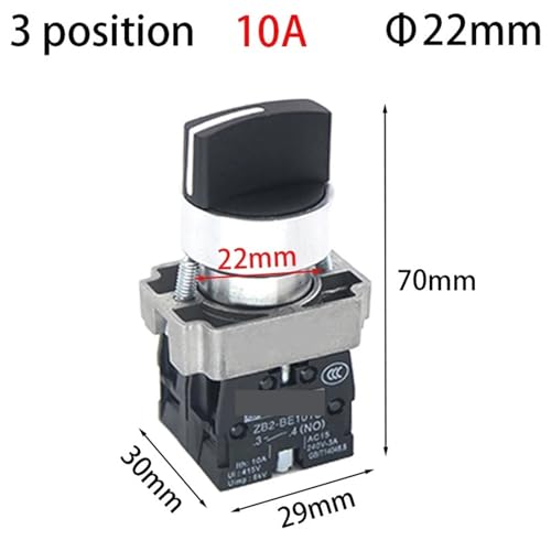 Sélecteur industriel 22mm 3 positions rotatif XB2-BD33 manette de commande - 2