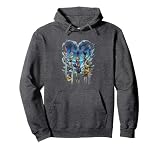 Disney Kingdom Hearts Main Characters Heart Shape Distressed Pullover Hoodie