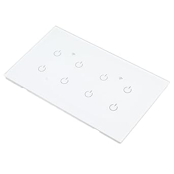 Wifi Touch Switch, Memory Function AC110-240V 8 Gang APP Control Overload Protection Wifi Switch for Lamp