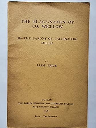 The Place-Names of Co. Wicklow.
