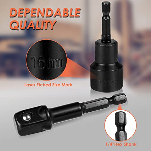 Matework Nut Driver Set For Impact Drill, Mgnetic Nut Driver Set 1/4" Quick-Change Hex Shank Comes With Multiple Screwdriver Bits, Cr-V Steel For Diy, Auto Parts, Woodworking, Machine Repair #TOP3