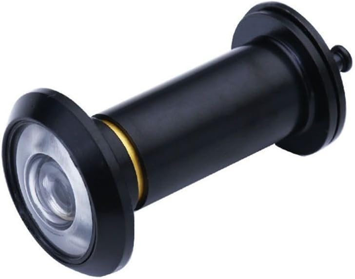 Door Peephole Viewer 180 Degree Wide Angle Security Door Eye with Adjustable Glass Lens, Zinc Alloy Metal Frame for Thick Doors, Modern No Cover Design for(Black)
