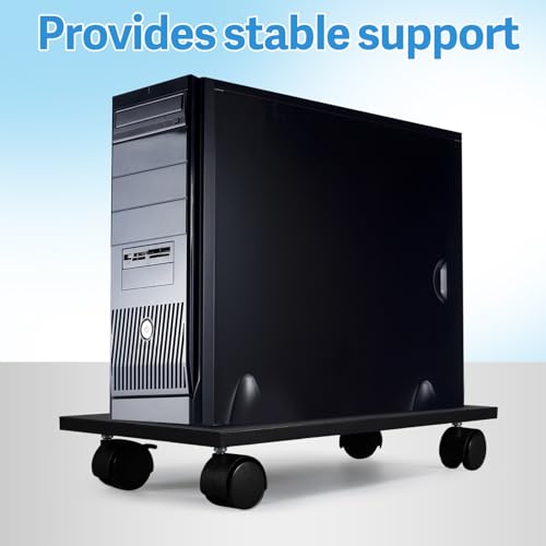 Support PC roulette pour surélever la tour et libérer le bureau - 3