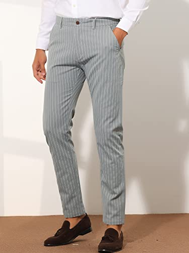 Lars Amadeus Stripes Dress Pants for Men's Slim Fit Business Flat Front Chino Trousers2