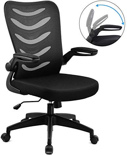 COMHOMA Office Desk Chair with Armrest Office Computer Chairs Ergonomic Conference Executive Manager Work Chair (Black)