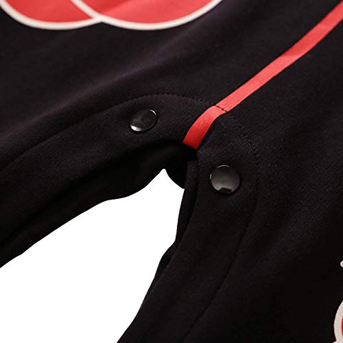 Daimengmeng Baby Romper Boys Girls Newborn Cartoon Cosplay Outfits Button Cotton Jumpsuits Long Sleeve Black&Red2 9-12 Months/80 #TOP5