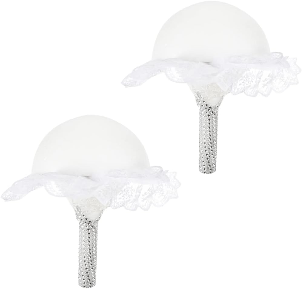 NUOBESTY 2pcs Foam Bouquet Holder Lace Collar Wedding