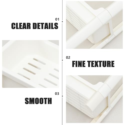 Rangement plastique PP blanc compact avec pieds antidérapants Jojofuny