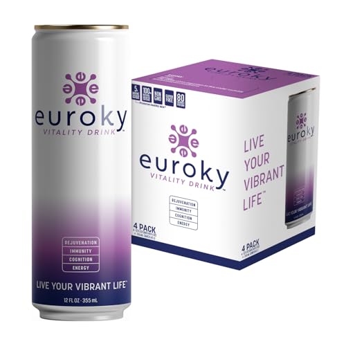 Euroky Vitality Drink, Wellness Beverage – Rejuvenation, Immunity, Cognition and Energy Support, 12 fl oz
