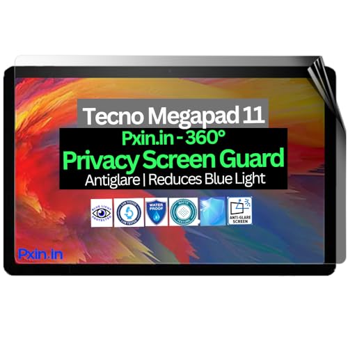 Image of Pxin Tablet Privacy Guard compatible with Tecno Megapad 11 | Screen protector | Anti-Glare | Blue light filter | 360 degree Anti Spy | Eye Protection