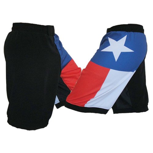 Combatives Gear Flag MMA Shorts (38, Texas/Black)