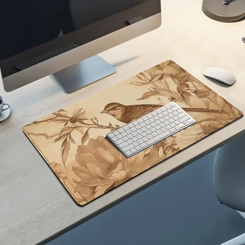 Grand sous-main antidérapant oiseau champ tapis bureau grand format - 5