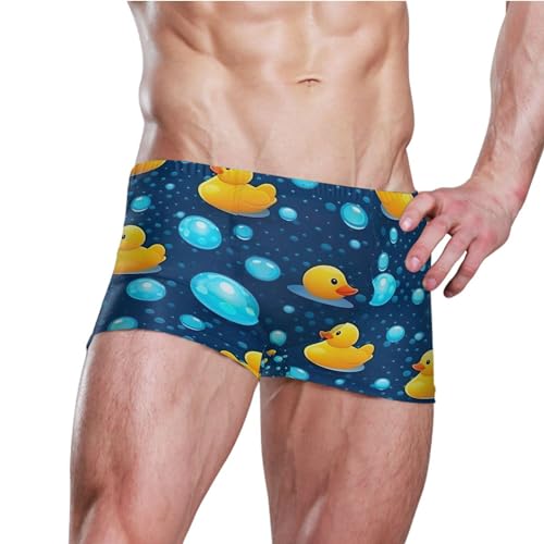 Little Yellow Duck Mens Swim Trunk Swimwear Bathing Suit Swim Brief Square Leg Board Short S B04023563