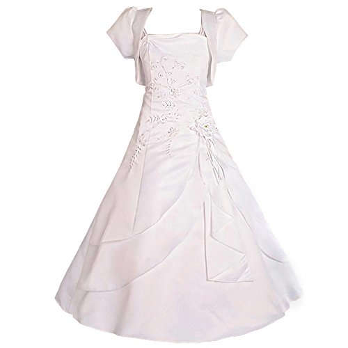 Lito Angels Blumenmädchen Hochzeit Festlich Weißes Satin Kleid...