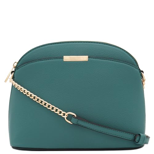 Image of FashionPuzzle Faux Leather Small Dome Crossbody Bag with Chain Strap