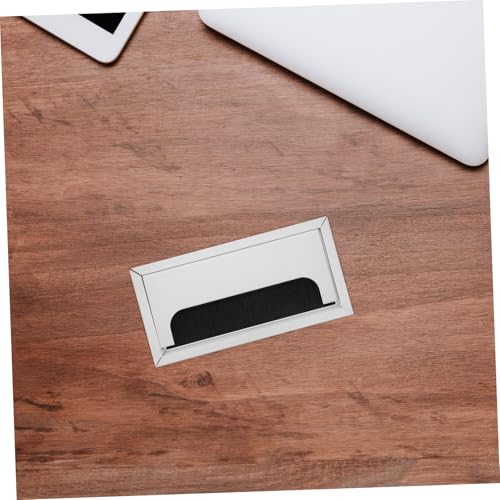 Tapa para agujero de escritorio para cables, aleación de aluminio, diseño cuadrado, para organización limpia de cables, fácil instalación miniatura 6