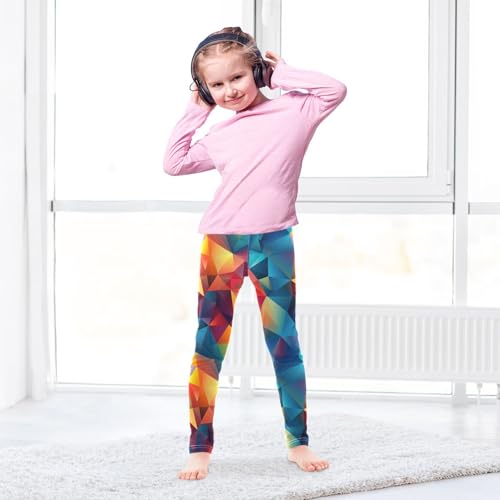 Kids High Waist Colorful Triangle Leggings for Toddler Girls 4T 202b25804