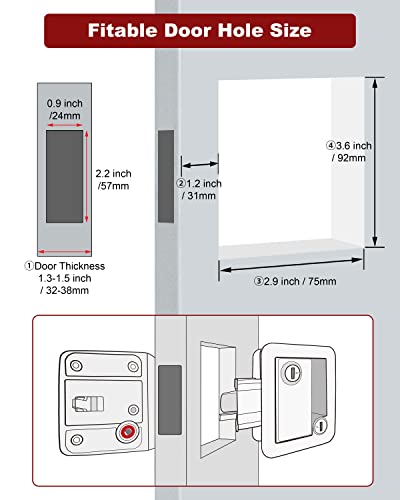 Image of Lock, RV Camper Door - Universal Security Deadbolt Lock with Handle, Chrome, Pack of 1 + 6 Keys Alike