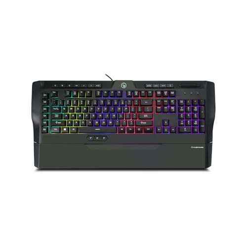 IOGEAR Gaming IKON II Gaming Keyboard, 124 Keys, Volume Control, 28 Anti-ghosting Keys, RGB Backlit, Windows Gaming PC, MacBook, Chromebooks, GKB705