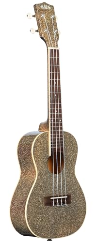 Kala KA-SPRK-GOLD Stardust Gold Sparkle Concert Ukulele Bundle with Gig Bag, Tuner, Aquila Strings, Strap, Austin Bazaar Instructional DVD, and Polishing Cloth - Thumbnail 2