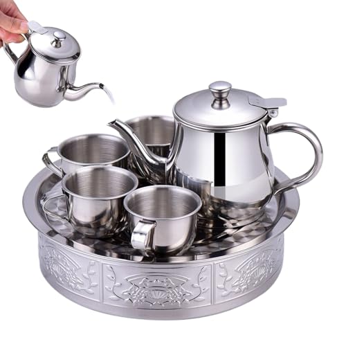 Set de thé en acier inox avec théière à écran filtre de qualité