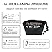 FAR&STRAIGHT Golf Club & Ball Cleaning Pouch – Soft Microfiber Interior for Gentle Cleaning – Clip-On, Washable Bag (Black)