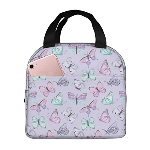 Lunch Bag Butterfly Vintage Flying Insulated Lunch Box Back To School Reusable Bags Meal Portable Container Tote For Boys Girls Travel Work Picnic Boxes #TOP12
