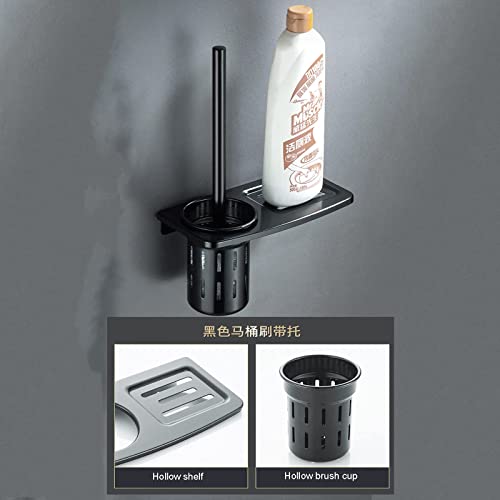 Porte-serviettes noir double en aluminium mat avec crochets muraux - 5