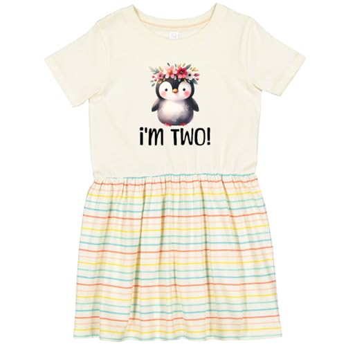 inktastic 2nd Birthday Party Penguin 2 Year Old Girl Toddler Dress