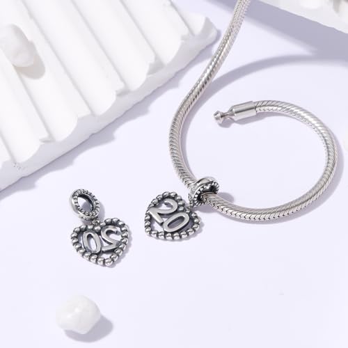 Image of 925 Sterling Silver Number Charm fits Pandora, Gift for Women