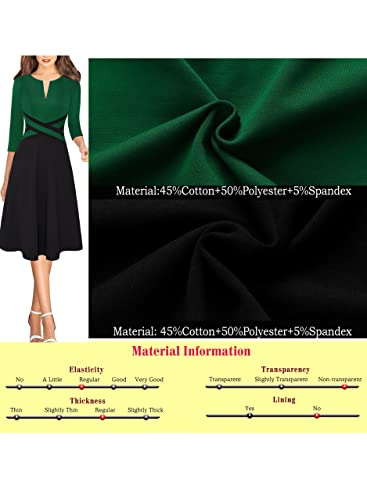 Image of VFSHOW Womens Front Zipper Work Business Casual Office Church A Line Dress
