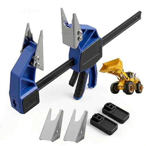 18 Quick Coupler Hand Clamp Includes 4 Pcs Duo-Jaw Sets(2 * 1/2 & 3/4 and 2 * 7/8 & 3/8 Jaw) for Hydraulic Pipe Clamps Quick mate Coupler Tool Suitable Excavators Tractors Cranes etc