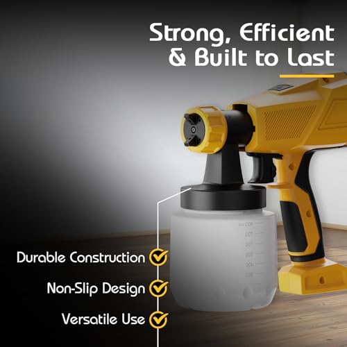 Image of Deli EDC090 450W Electric Paint Sprayer Gun with Measuring Cup 800 ml Capacity 700 ml /RPM High-Pressure Spraying Machine for Painting Cars, Wood, Furniture, Wall and Woodworking (Pack of 1)