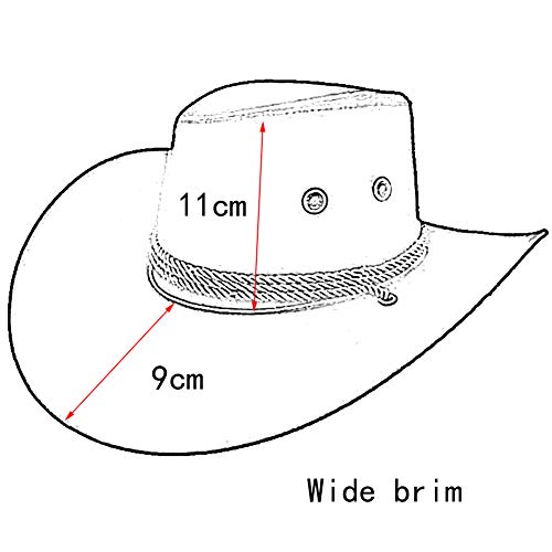 Sandy Ting Men's Outback Faux Felt Wide Brim Western Cowboy Hat (Black) #TOP6