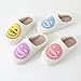 TOCONFFON Smile Face Slippers Cute Cozy Comfy House Slippers Fuzzy Fluffy Slippers with Memory Foam Indoor House Slip-on Slipper for Men Women(White-Yellow Smile,9-10 Women/8.5-9.5 Men)