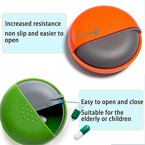 Pill Cases 4 Packs Travel Pill Organizer Portable Compact Pill Box For Purse Cute Round Medicine Container For Pills Fish Oil Vitamine Supplements #TOP5