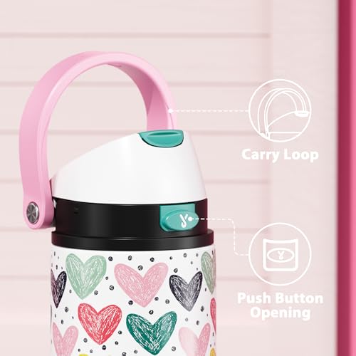 Image of 24 oz Valentine's Day Water Bottle: Meoky Stainless Steel Water Bottle with Straw and Spout Lid - Leak Proof, Cold for 24 Hours, Fits in Car Cup Holder, Valentines Day Gifts for Him Men Husband, Heart