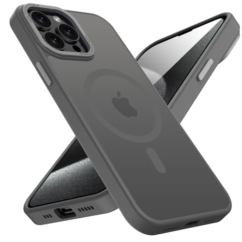 Coque iPhone 13 Pro MagSafe KPPIT antichoc givrée gris titane