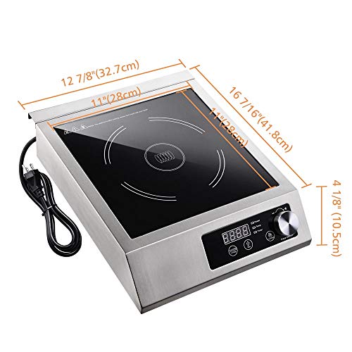 Wechef 3500W Commercial Induction Cooktop, 220 To 240V Kitchen Electric Stove Burner With Sensor Touch And Led Screen Rapid Heating Cookware Stainless Steel With Etl Certification #TOP6