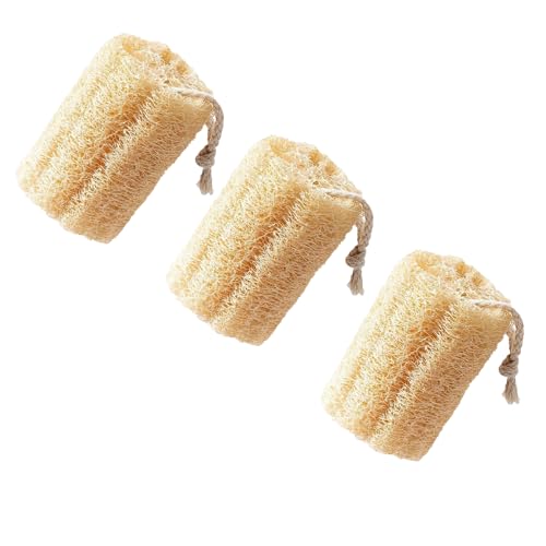 Image of 3-Pack Natural Dish Sponge Natural Loofah Sponges - Handheld Kitchen Dish Scrubber for Grease Removal, Plastic-Free Cleaning Tool