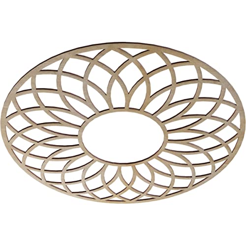 Image of Ekena Millwork 32 inchOD x 11 inchID x 3 /8 inchT Cannes Wood Fretwork Pierced Ceiling Medallion, Birch