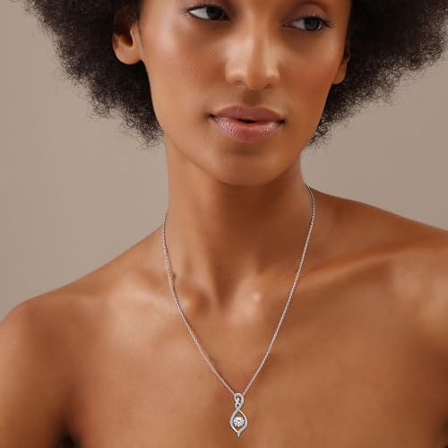 LeCalla 925 Sterling Silver Infinity Necklace Women | Women's Birthstone CZ Pendant Necklace | Necklace Gifts for Mom Daughter Christmas Birthday2