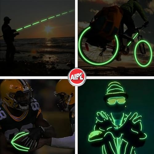 Image of AIPL Glow in The Dark Tape 20MM x 16.40 Feet Green Luminous Phosphorescent Tape for Night Visibility Safety Marking Stairs Steps Walls Theater Stages & Exit Signs