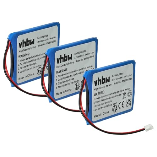 3x batteria compatibile con Ascom 660177 9D41 D41 telefono fisso cordless 650mAh 3.7V Li-Ion