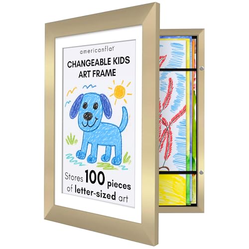 Americanflat Kids Artwork Frame Changeable (Gold...