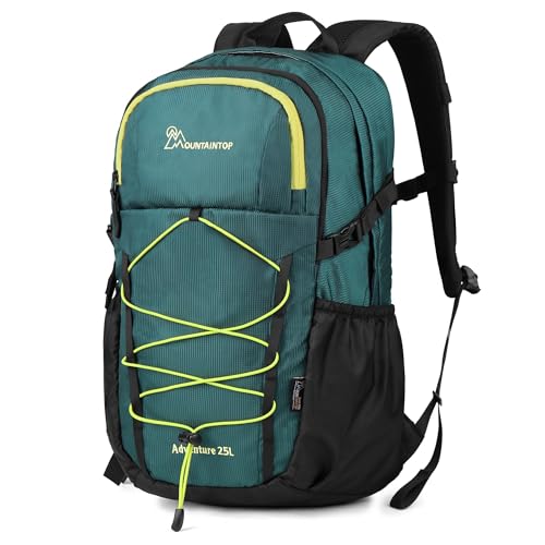 MOUNTAINTOP Hiking Backpack,25L Camping Backpack, Men Women Hiking Daypack Lightweight Travel Backpack for Climbing(Deep Green)