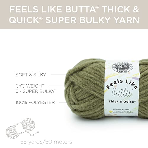 Image of Lion Brand Yarn Feels Like Butta Thick & Quick Yarn, Olive