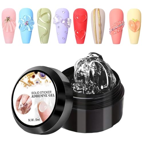 Lnhgh Gel Para Esculpir,Pegamento Moldeado Sin Agua 3D - Gel de Manicura para Decoración,Para Manicura Puntas Francesas Rhinestone Flor Charm Estampado Mujeres Niñas Salón